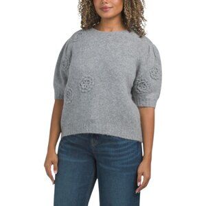 LA BIZ Puff Quarter Sleeve Pull Over Sweater